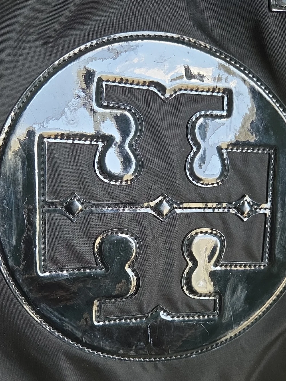 Tory Burch Ella Large Tote Nylon/Black Patent